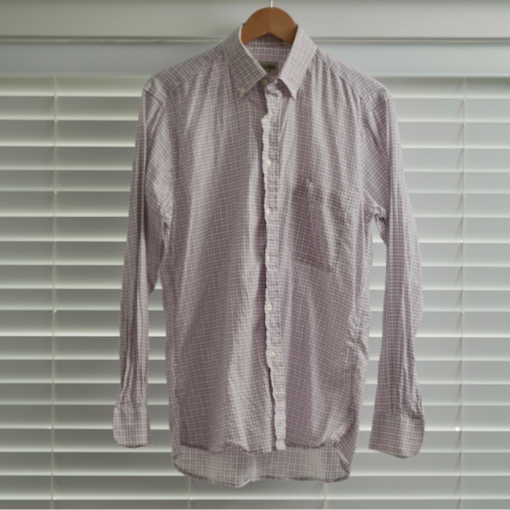 Gitman Bros pink check button down size M made in USA